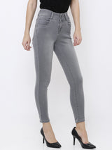 K4014 High-Rise Skinny Jeans - Grey