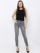 K4014 High-Rise Skinny Jeans - Grey