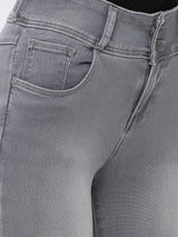 K4014 High-Rise Skinny Jeans - Grey