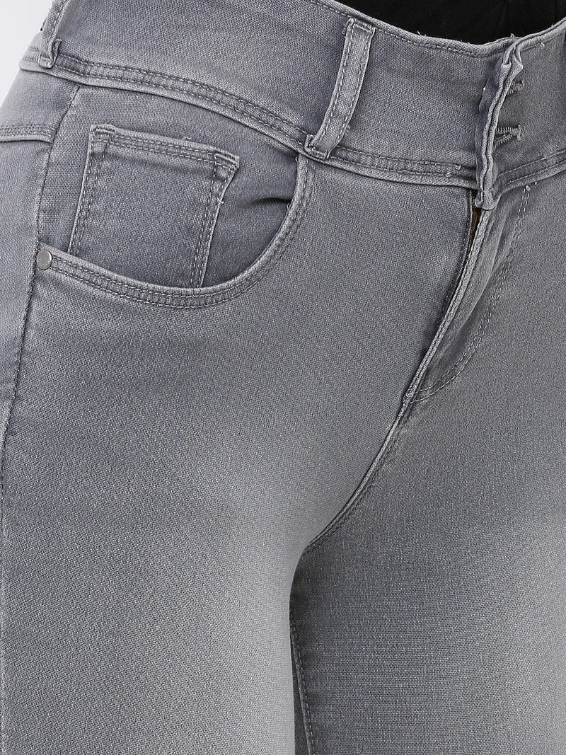 K4014 High-Rise Skinny Jeans - Grey