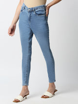K4068 Mid-Rise Push Up Super Skinny Jeans - Light Blue