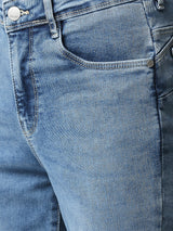 K4068 Mid-Rise Push Up Super Skinny Jeans - Light Blue
