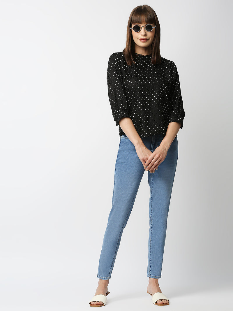 K4068 Mid-Rise Push Up Super Skinny Jeans - Light Blue