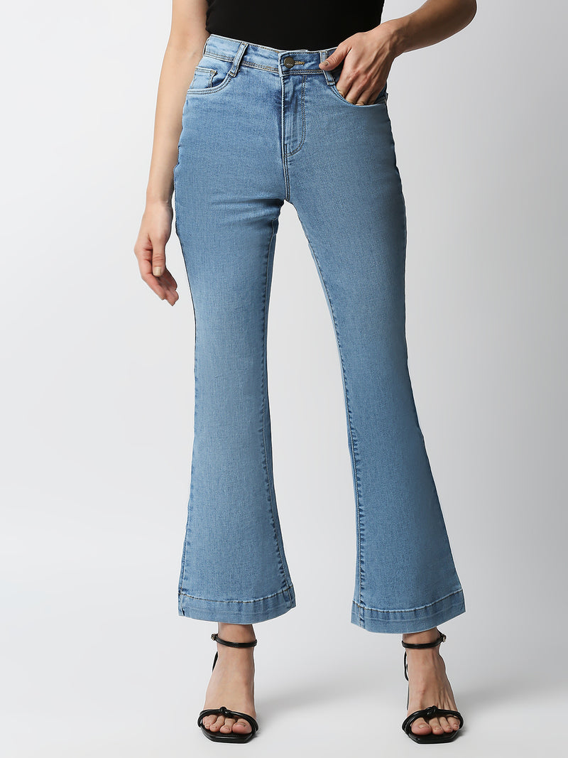 K5013 High-Rise Flare Jeans - Blue
