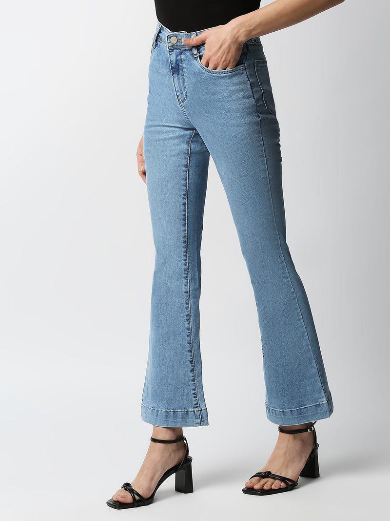 K5013 High-Rise Flare Jeans - Blue