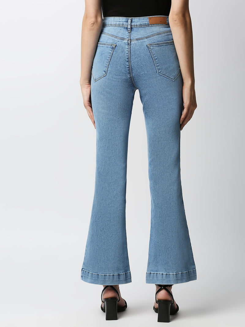 K5013 High-Rise Flare Jeans - Blue
