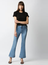 K5013 High-Rise Flare Jeans - Blue