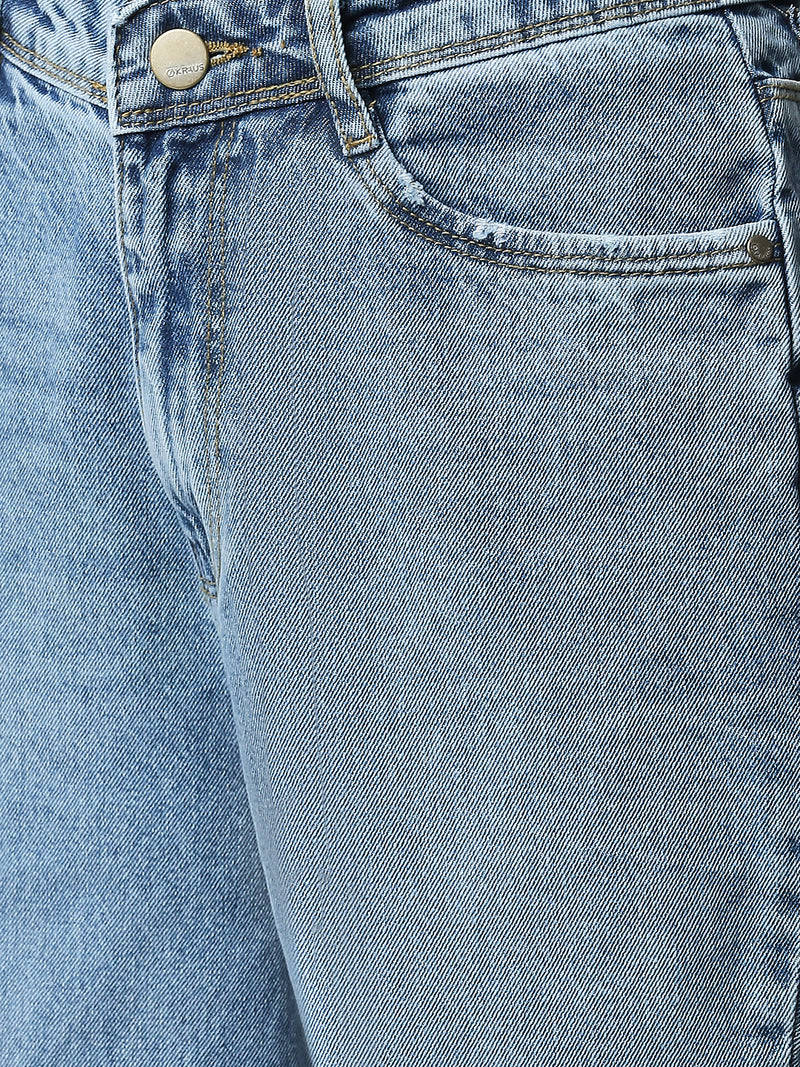 K5067 Super High-Rise Straight Jeans - Dark Blue