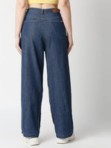 K5031 High-Rise Wide Leg Jeans - Dark Blue