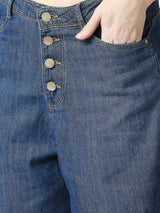 K5031 High-Rise Wide Leg Jeans - Dark Blue
