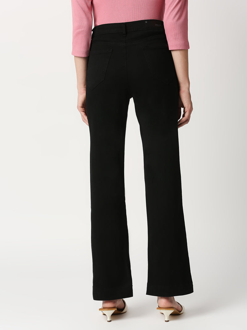 K5094 High-Rise Mini Flare Jeans - Black