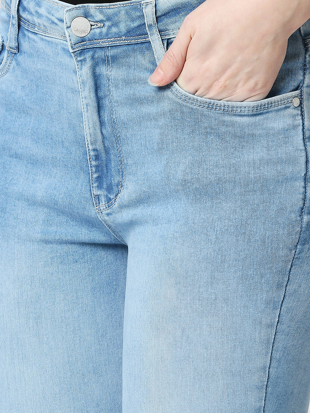K4014 High-Rise Skinny Jeans - Light Blue