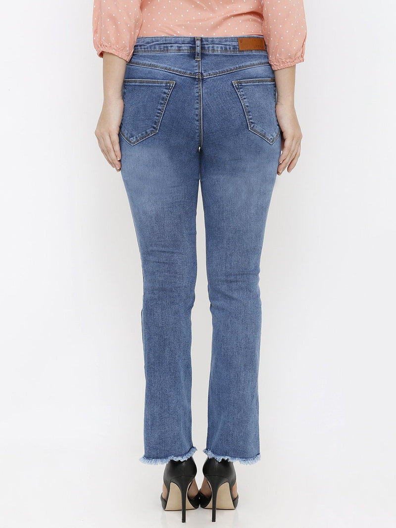 K5004 Mid-Rise Bootcut Jeans - Blue