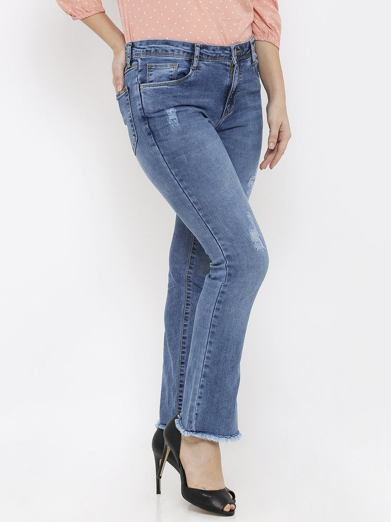 K5004 Mid-Rise Bootcut Jeans - Blue