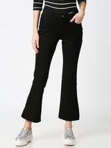 K5013 High-Rise Flared Jeans - Black