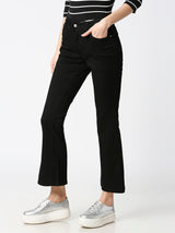 K5013 High-Rise Flared Jeans - Black