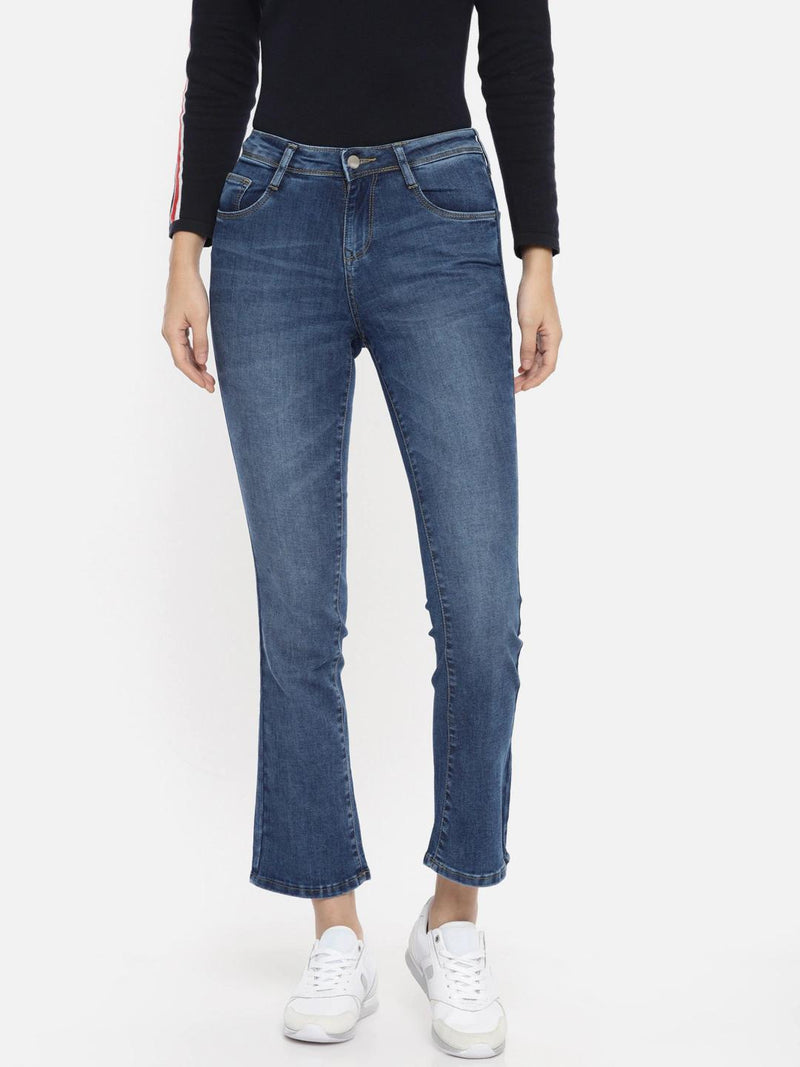 K5004 Mid-Rise Bootcut Jeans - Blue