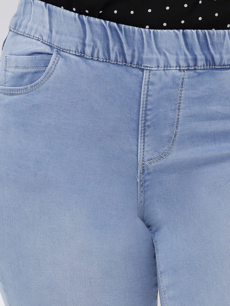 K3081 Mid-Rise Denim Legging - Light Blue