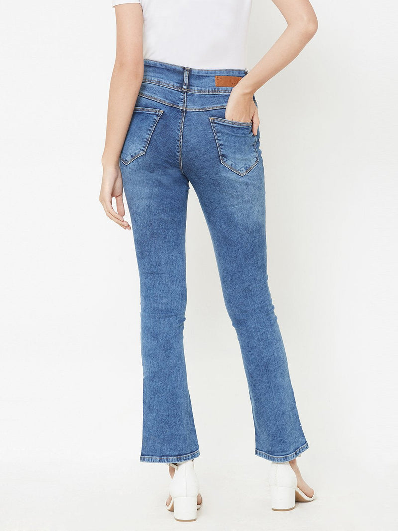 K5004 Mid Rise Bootcut Jeans - Blue