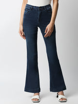 K5013 High-Rise Flare Jeans - Dark Blue