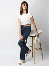 K5013 High-Rise Flare Jeans - Dark Blue