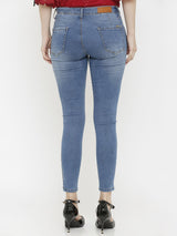 K4068 Mid-Rise Push Up Super Skinny Jeans - Blue