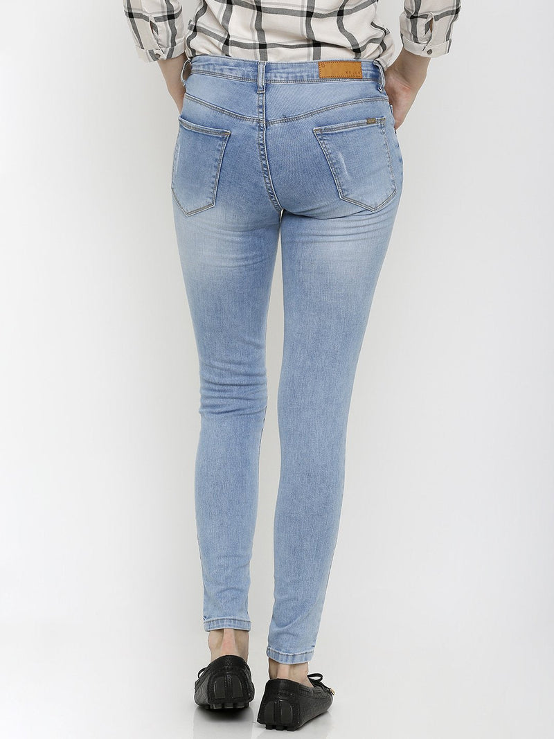 K4014 High-Rise Skinny Jeans - Light Blue