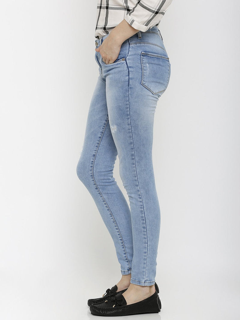 K4014 High-Rise Skinny Jeans - Light Blue