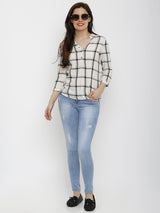 K4014 High-Rise Skinny Jeans - Light Blue