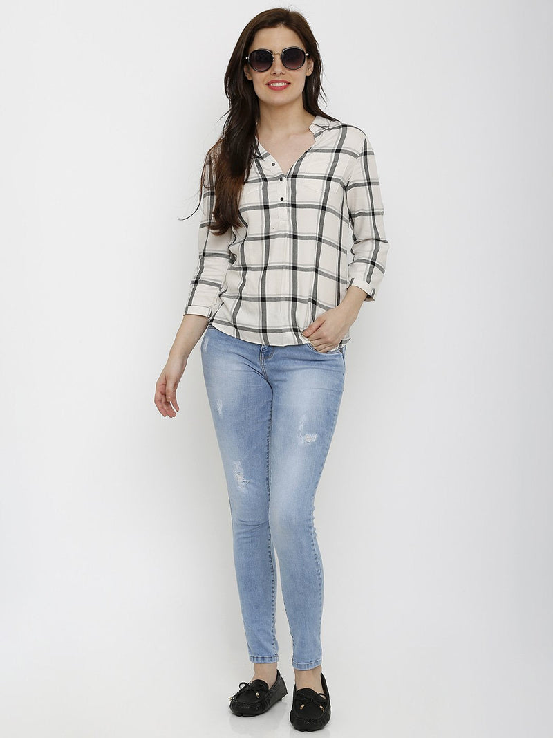 K4014 High-Rise Skinny Jeans - Light Blue