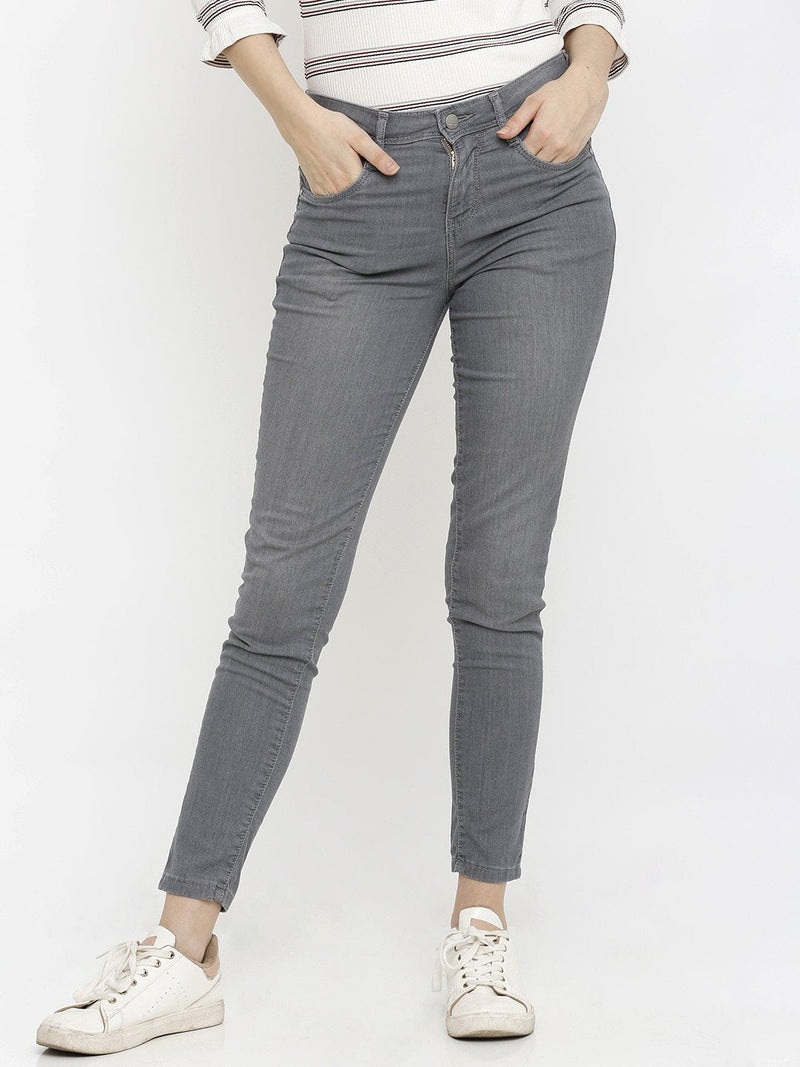 K4014 High-Rise Skinny Jeans - Grey