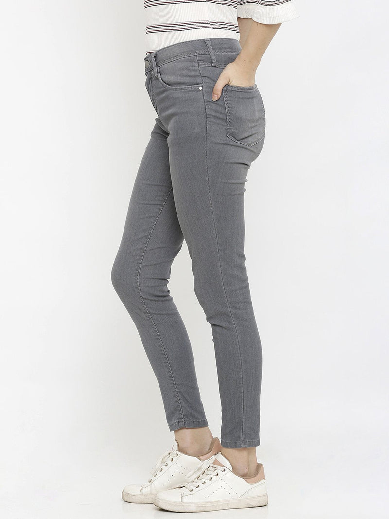 K4014 High-Rise Skinny Jeans - Grey