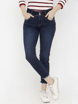 K4050 Mid-Rise Skinny Crop Length Jeans - Dark Blue