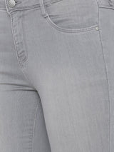 K4095 Mid-Rise Cropped Flared Jeans - Grey