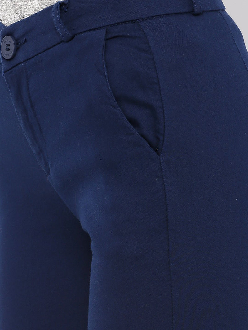 Mid-Rise Slim Fit Trouser - Blue