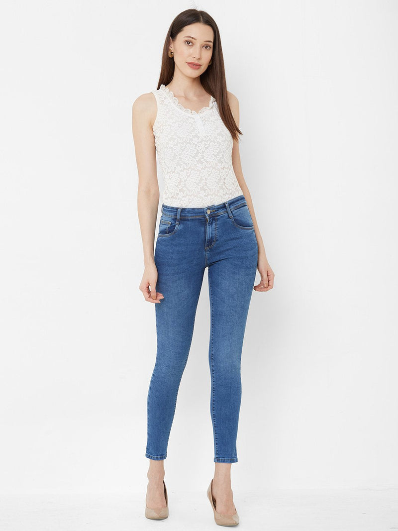 K5058 High-Rise Crop Jeans - Blue