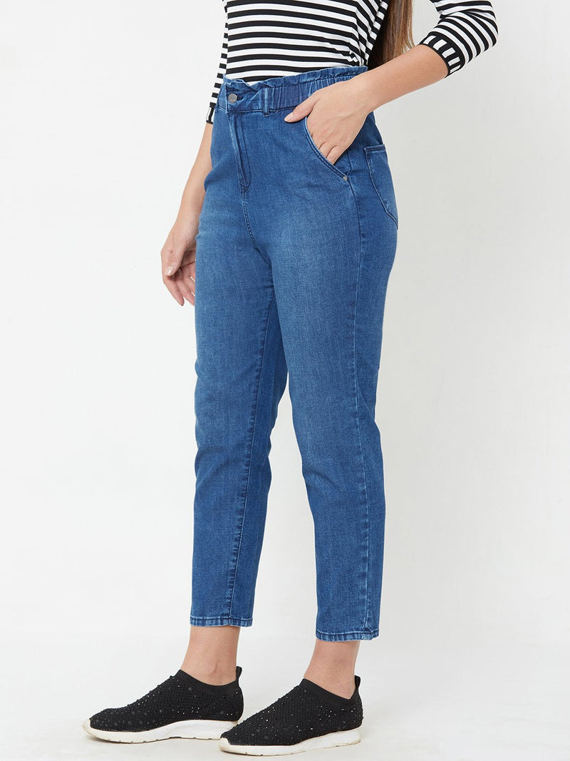 High Rise Baggy Fit Jeans - Blue