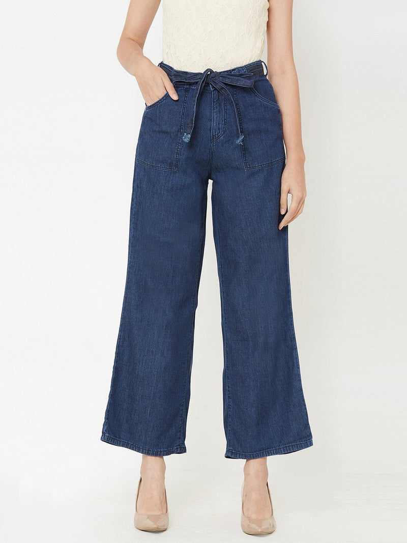 K5031 High Rise Wide Leg Jeans - Blue