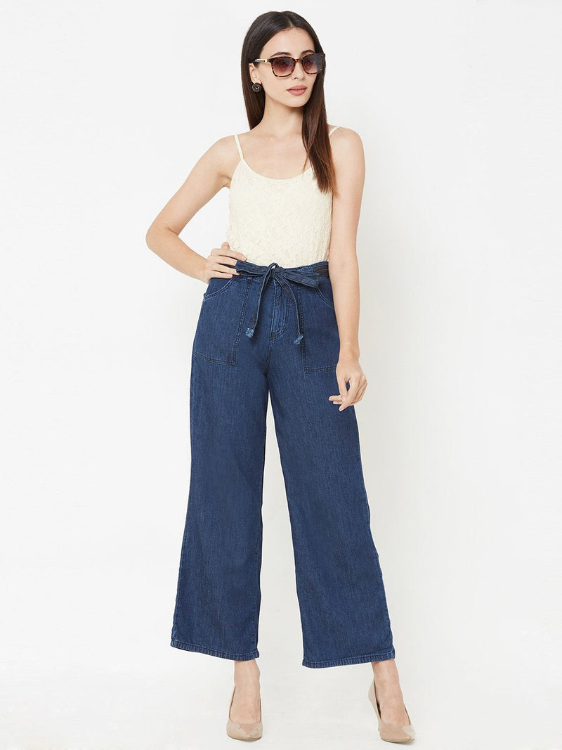 K5031 High Rise Wide Leg Jeans - Blue