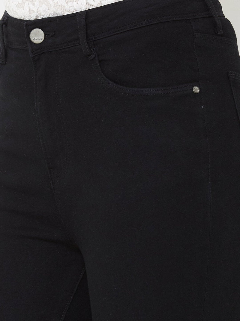 K5067 Super High-Rise Straight Jeans - Black