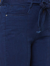 K5031 High Rise Wide Leg Jeans - Dark Blue