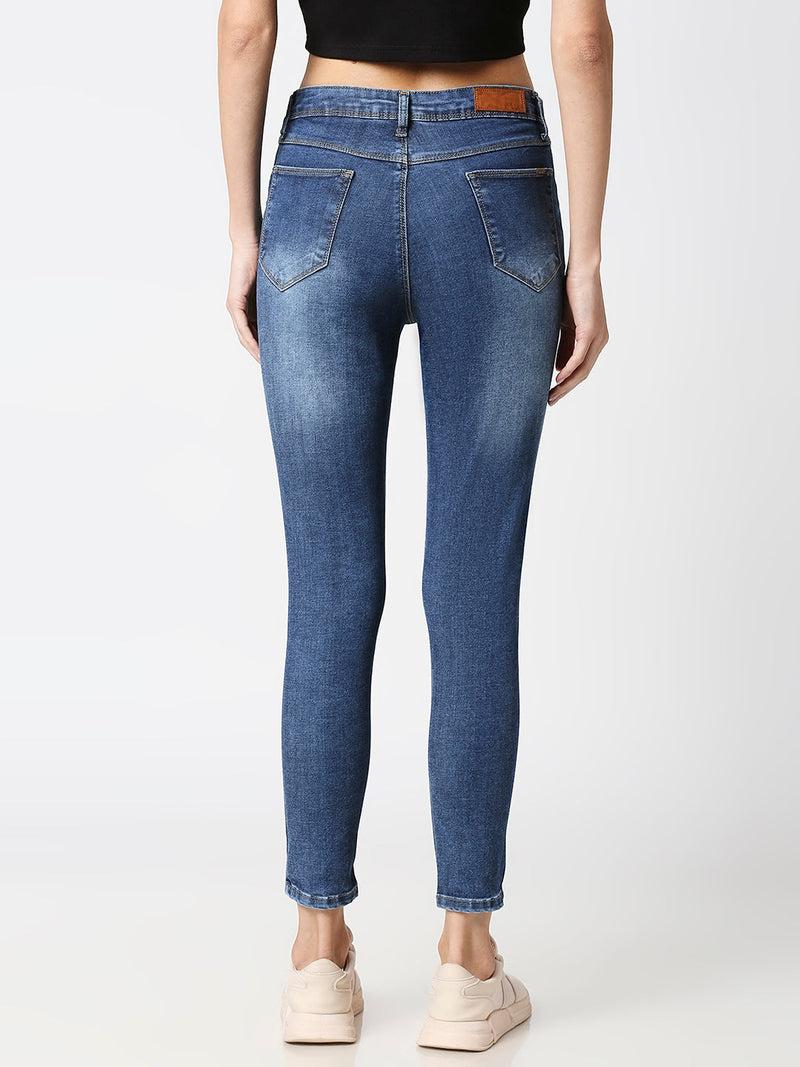 K4014 High-Rise Skinny Jeans - Blue