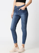 K4014 High-Rise Skinny Jeans - Blue
