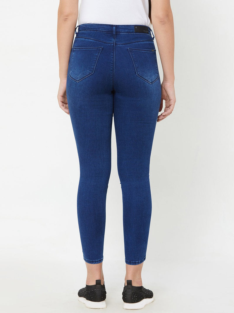 K4050 Midrise Skinny Crop Length - Blue
