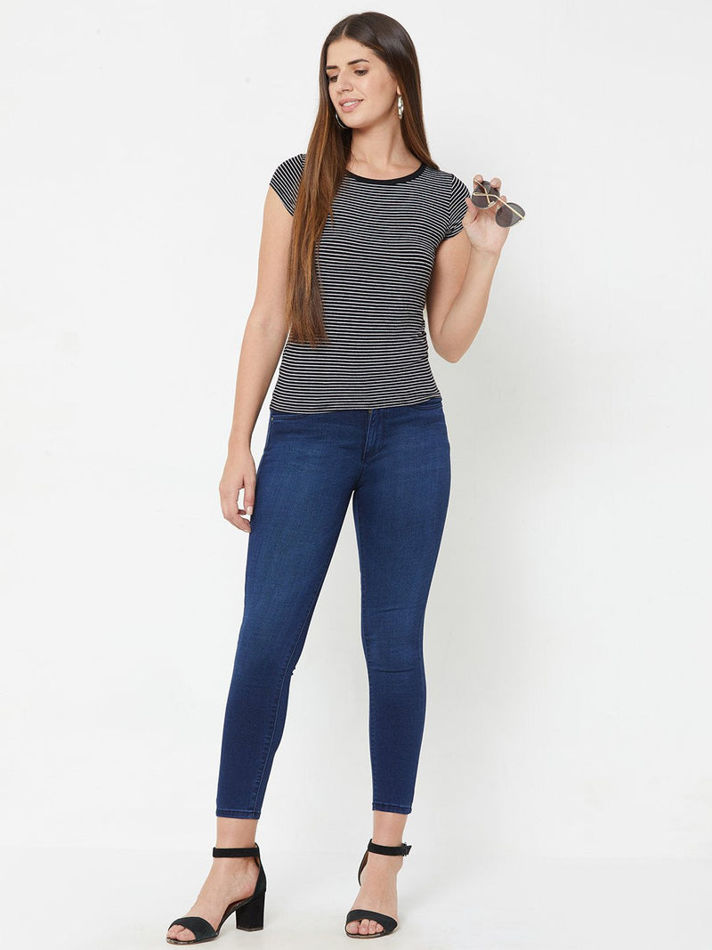 K3051 Mid Rise Skinny Jeans - Blue