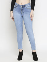 K4014 High Rise Skinny Jeans - Mid Blue