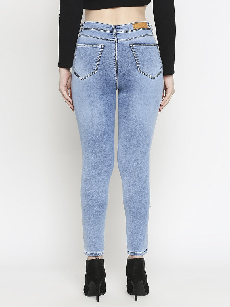 K4014 High Rise Skinny Jeans - Mid Blue
