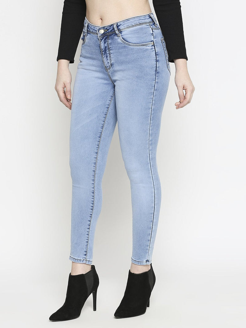 K4014 High Rise Skinny Jeans - Mid Blue