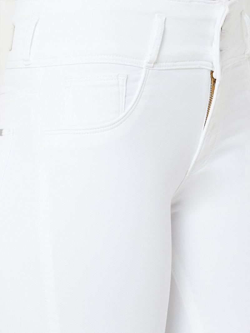 K4014 High Rise Skinny Jeans - White