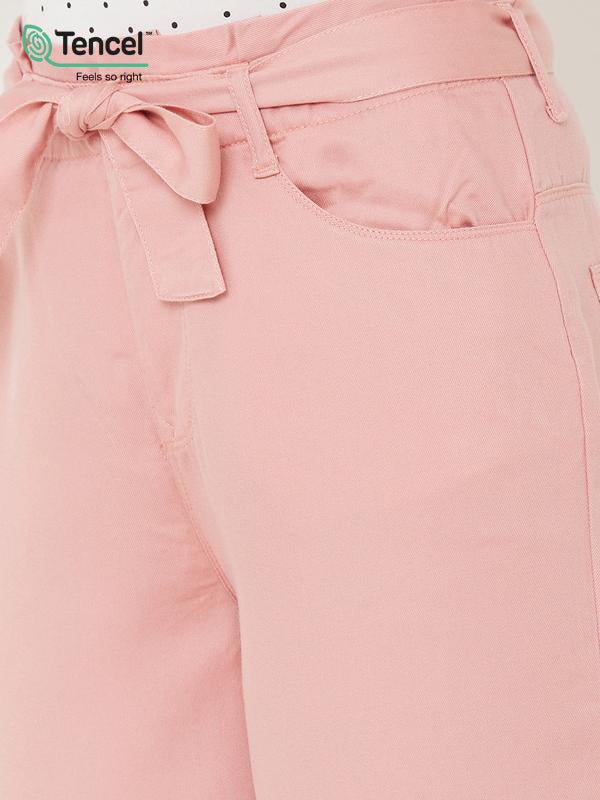 K5031 High-Rise Wide Leg Jeans - Blush Pink